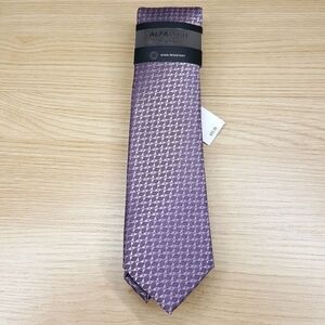 ALFANI Mens Neck Tie Purple Lilac Geometric Micro Textured Stain Resistant